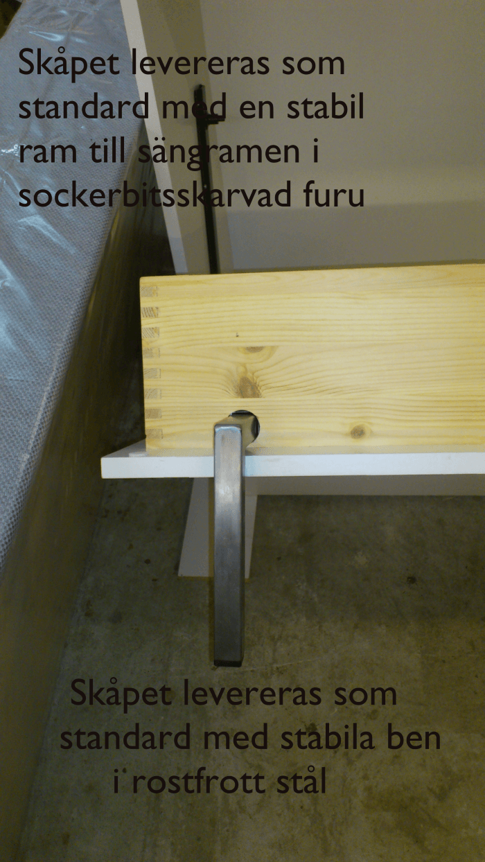 Liggande sängskåp anpassat för resårsäng i valfri storlek 20 Liggande sängskåp anpassat för resårsäng i valfri storlek