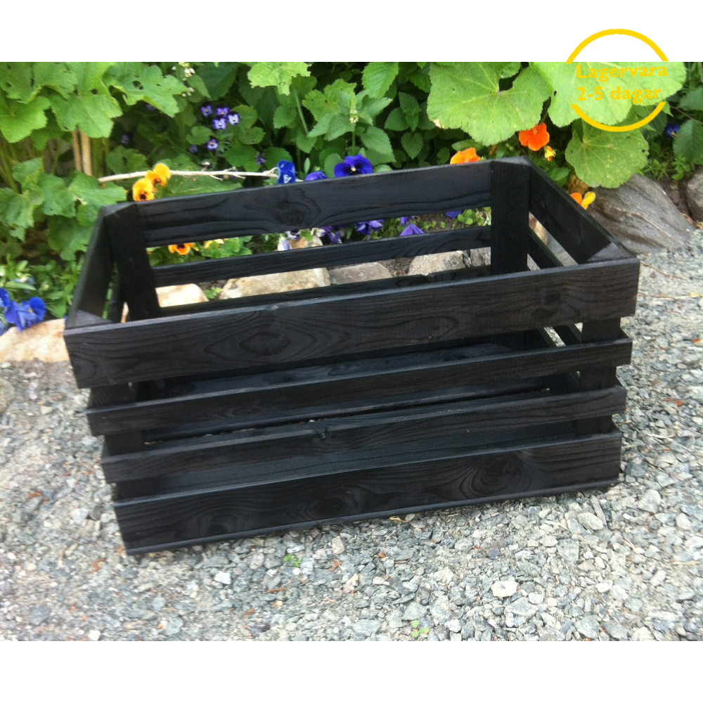 Äppellåda svart lackbetsad 60x40cm 1 Äppellåda svart lackbetsad 60x40cm