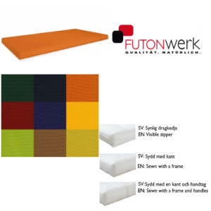 Överdrag till futonwerks futonmadrasser i miljövänlig bomull