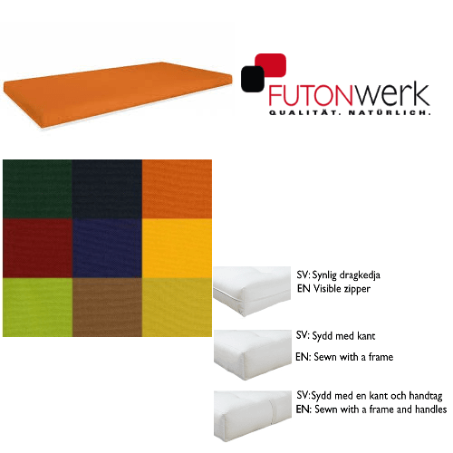 Överdrag till futonwerks futonmadrasser i miljövänlig bomull 1 Överdrag till futonwerks futonmadrasser i miljövänlig bomull